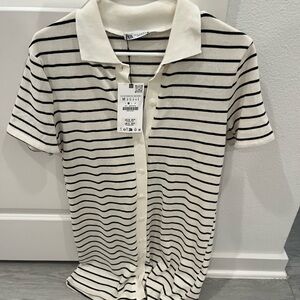 NWT Zara Mini Striped Polo Dress